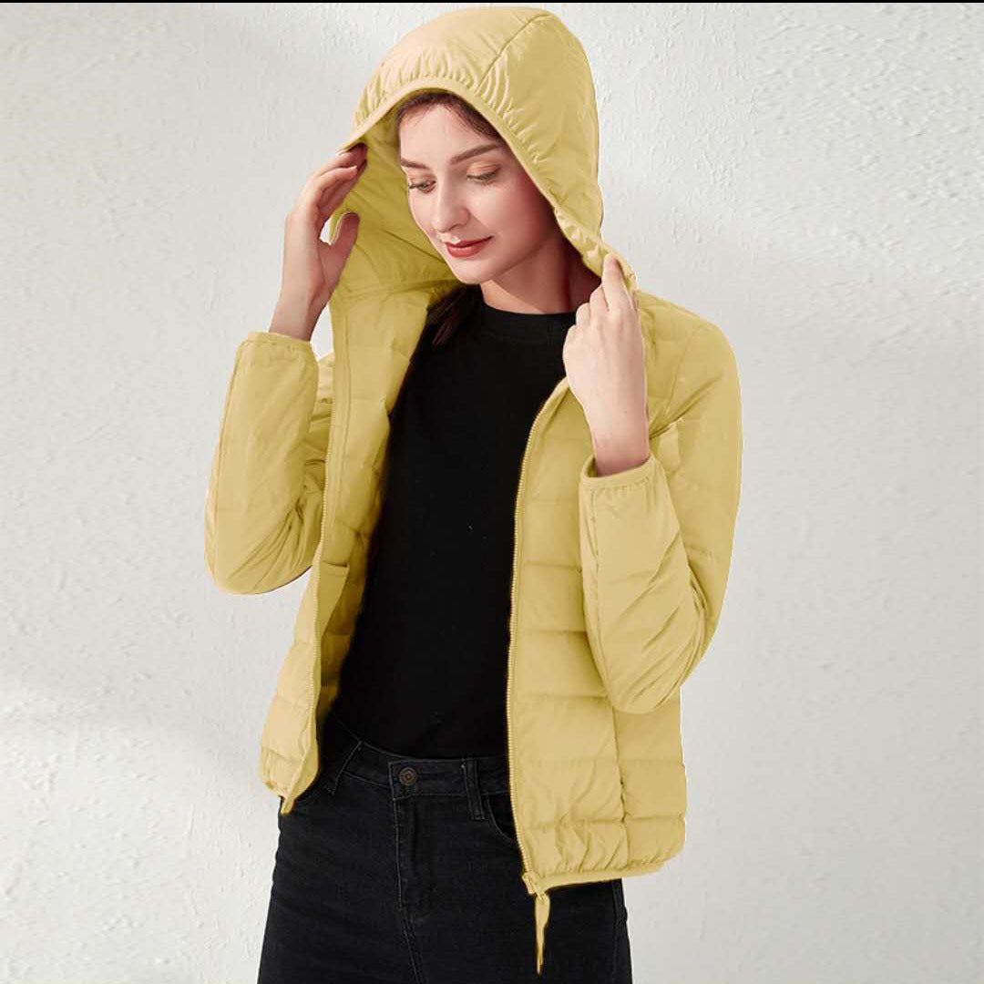 Damen Leichte gesteppte Kurzjacke mit Stehkragen und tailliertem Schnitt Drune
