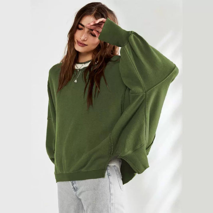 Damen Oversized Sweatshirt im entspannten Stil mit auffälligen Puffärmeln Drune