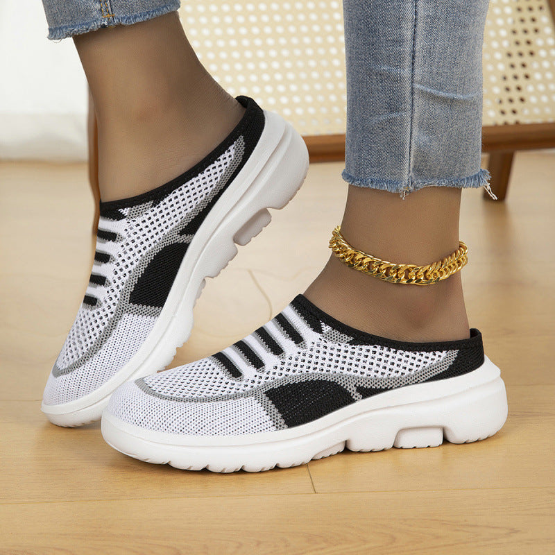 Damen Slip-on Strick-Sneaker Clog mit atmungsaktiver Maschenoberfläche und leichter Profilsohle Drune
