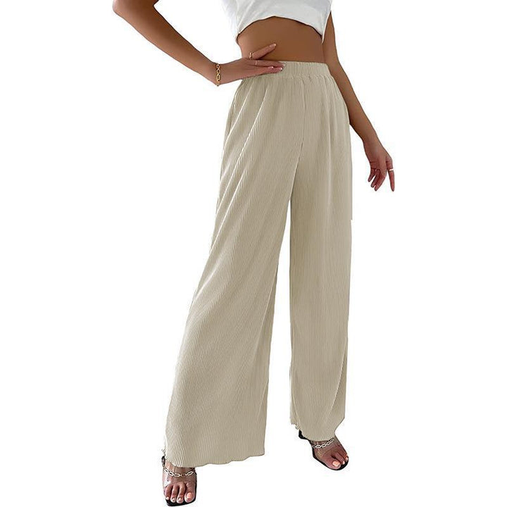 Damen Fließende Plissierte weit geschnittene Hose Drune