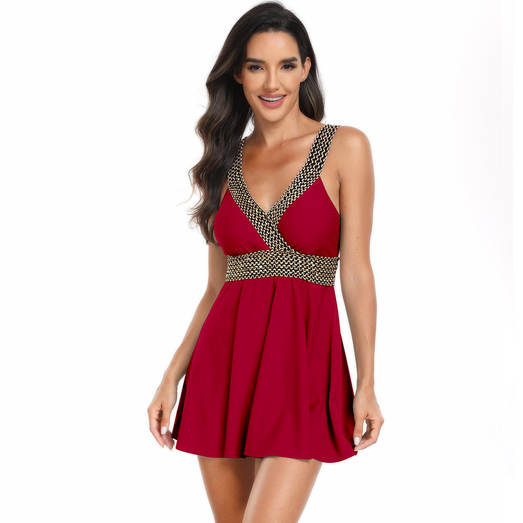 Damen Modischer Schwimmdress mit femininem Schnitt und reflektierendem Design Drune