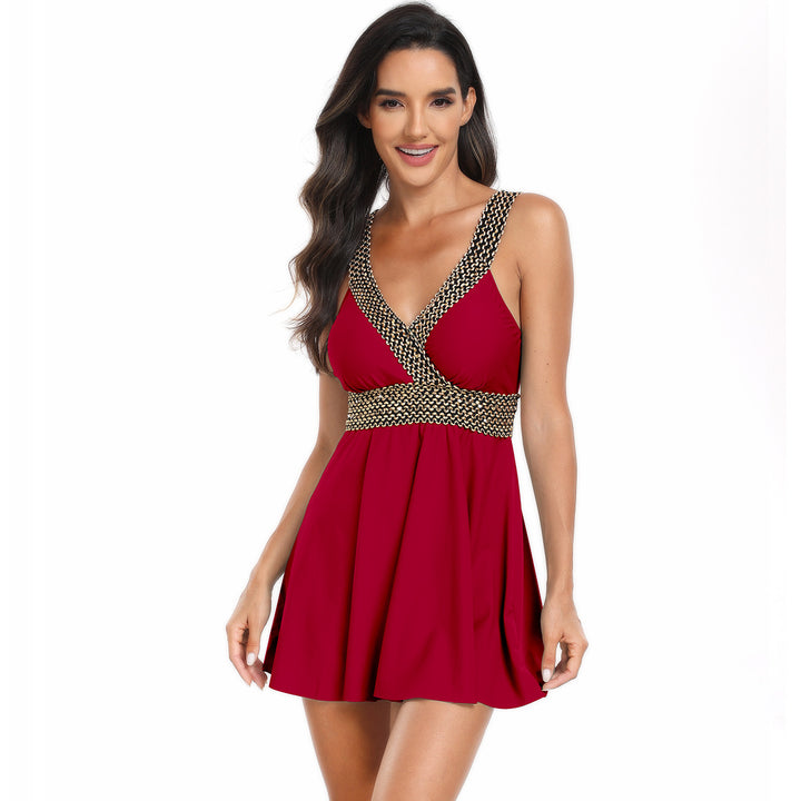 Damen Modischer Schwimmdress mit femininem Schnitt und reflektierendem Design Drune
