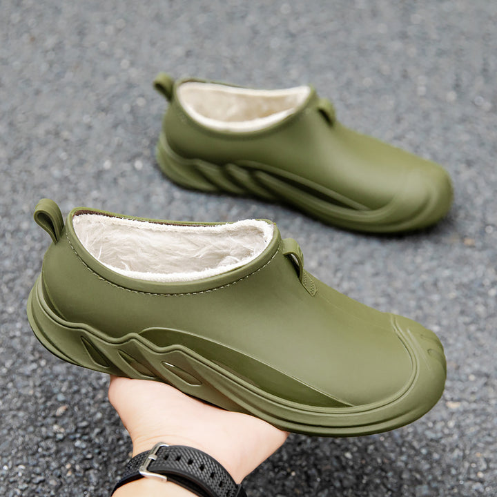 Herren Gefütterte wasserdichte Kurzschlupf-Clogs mit Thermofutter und profiliertem Outdoor-Sohlenprofil Drune