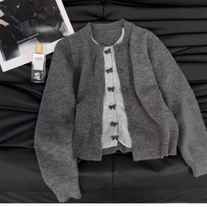 Damen Strickjacke mit feinem Rippmuster und elegantem Knopfverschluss Drune