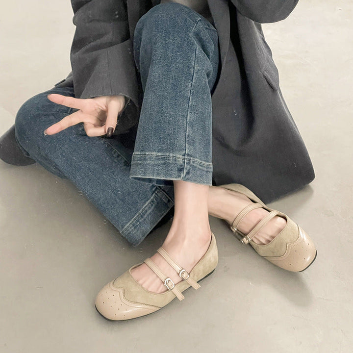 Damen Ballerinas mit doppeltem Riemen und elegantem Design Drune