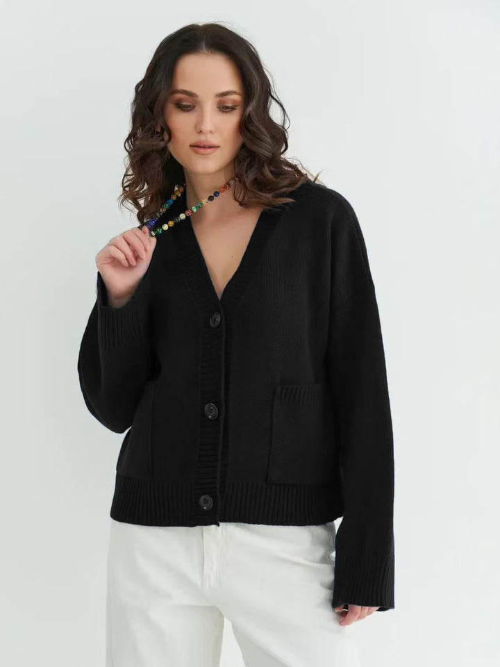 Damen oversize Strickjacke mit Taschen und modernem Schnitt Drune