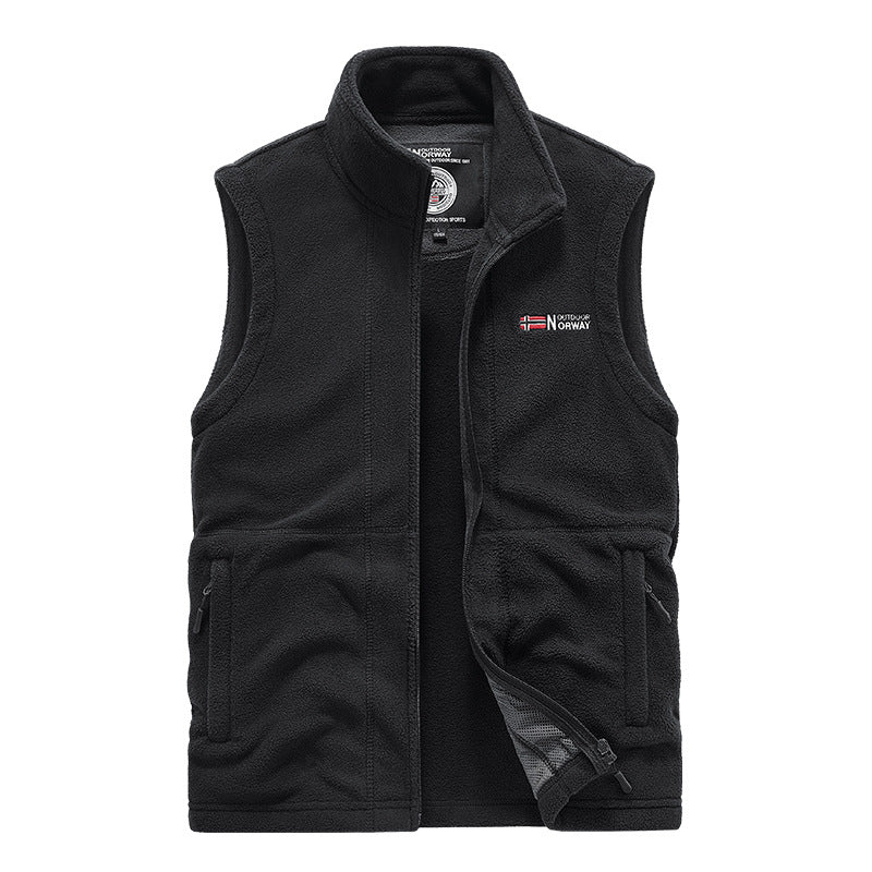 Herren Fleece-Weste mit hohem Kragen und praktischen Taschen Drune