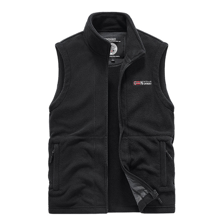 Herren Fleece-Weste mit hohem Kragen und praktischen Taschen Drune