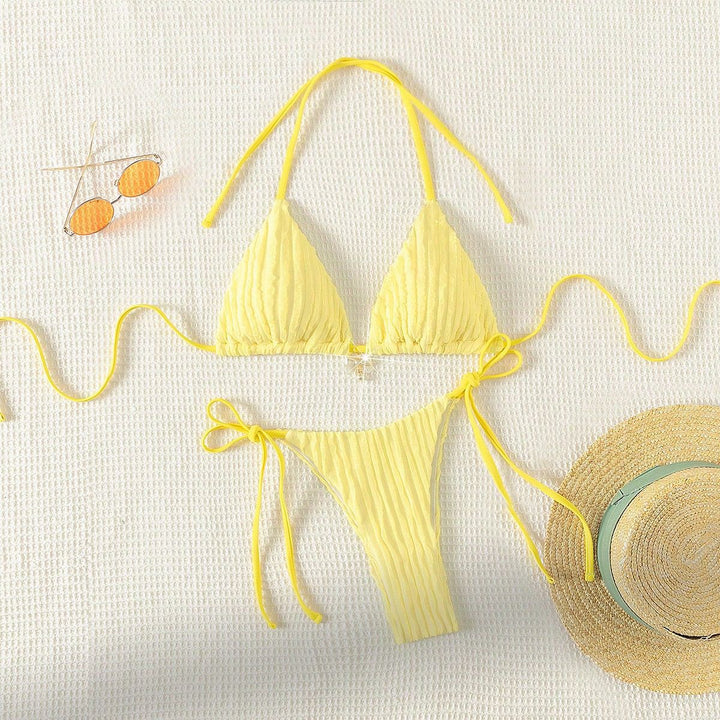Damen Triangel-Bikini mit strukturierter Rippoptik Drune