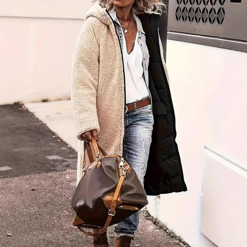Damen lange Steppjacke Drune
