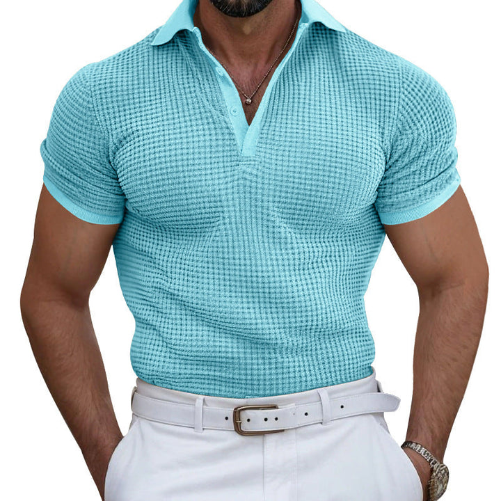 Herren nan strukturiertes Piqué-Poloshirt aus Baumwollmischung mit verstärktem Polokragen Drune