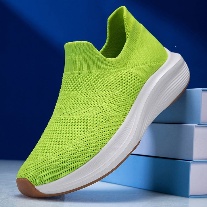 Unisex Atmungsaktiver Strick-Slip-On Sneaker mit Memory-Schaum-Zwischensohle Drune