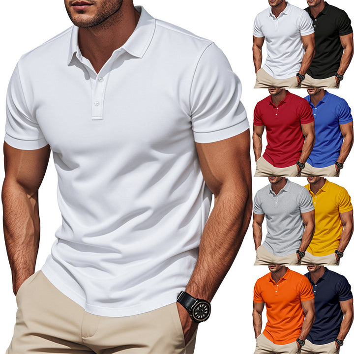 Herren Kurzarm Poloshirt aus atmungsaktivem Baumwollmix mit modernem Kragen Drune