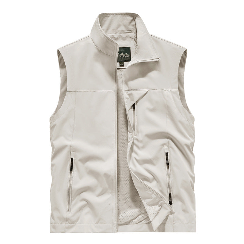 Herren Atmungsaktive Softshell-Outdoorweste mit Mesh‑Innenfutter und Reißverschlusstaschen Drune