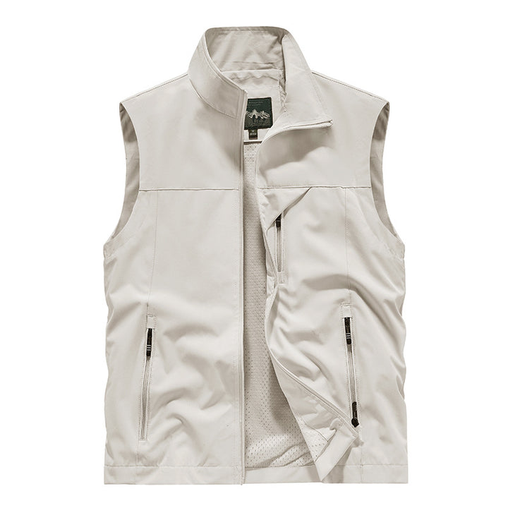 Herren Atmungsaktive Softshell-Outdoorweste mit Mesh‑Innenfutter und Reißverschlusstaschen Drune