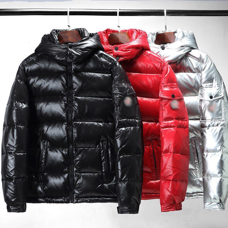 Herren Glänzende Stepp-Kapuzenjacke mit Cargo-Brusttasche Drune
