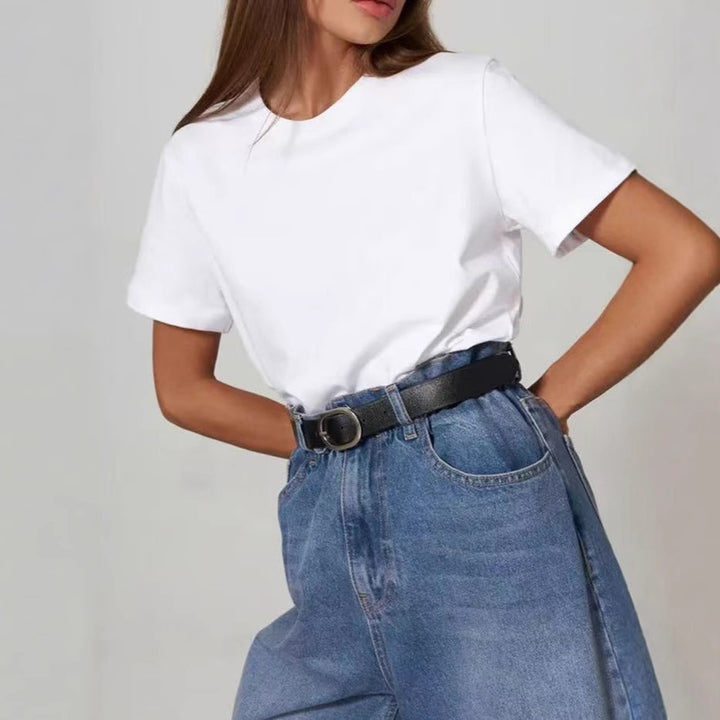 Damen Basic T-Shirt mit hochwertiger Baumwollqualität und lässigem Schnitt Drune