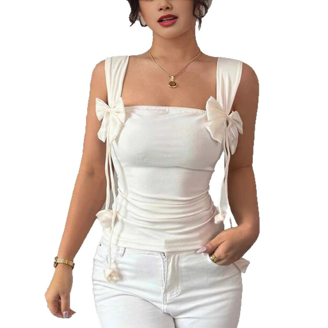 Damen Cropped Top mit verspielten Schleifendetails Drune