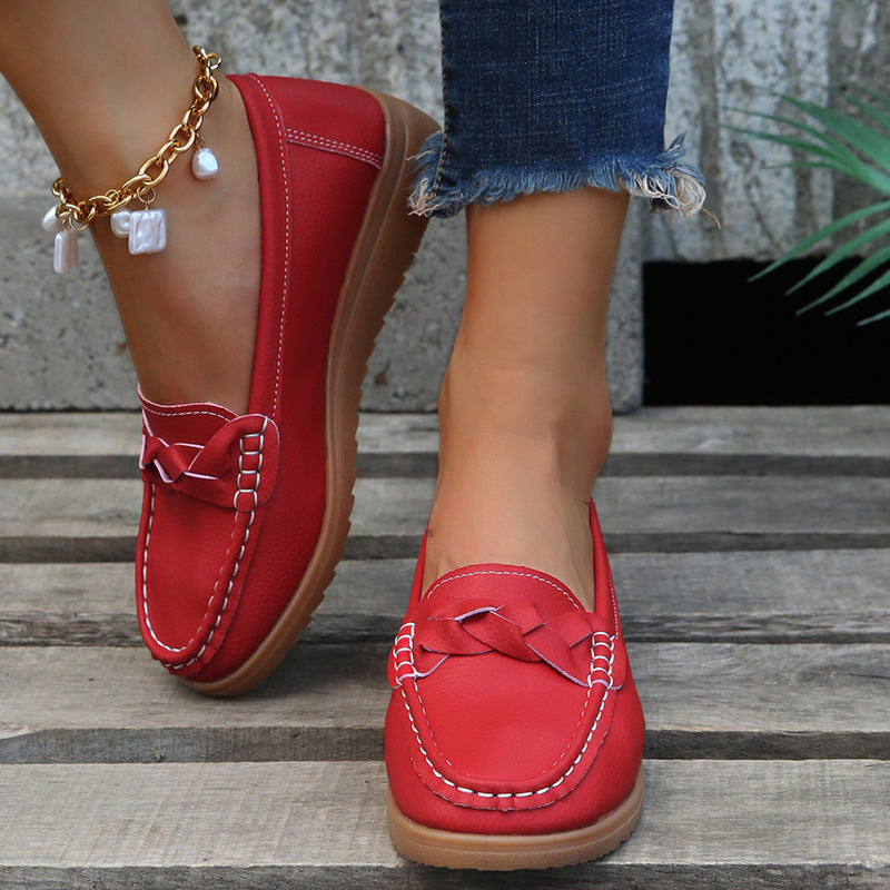 Damen Mokassin Schuhe mit eleganten Flecht-Details Drune