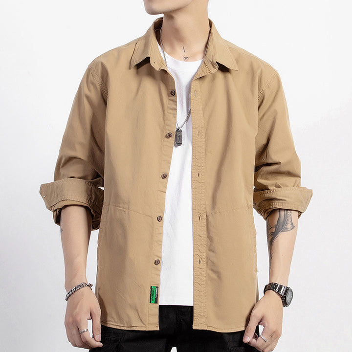 Herren Leichtes Baumwoll-Fieldshirt im Utility-Design mit entspannter Passform Drune