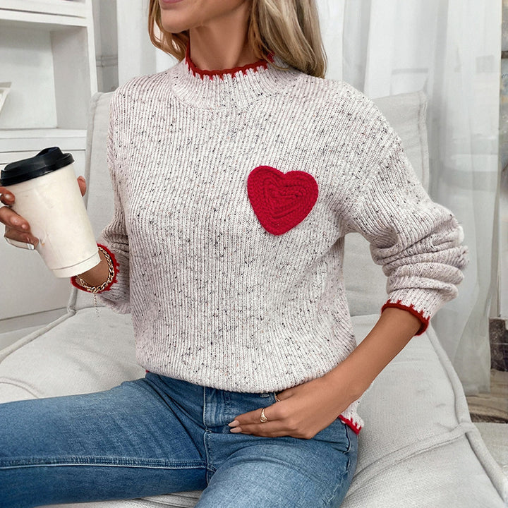 Damen Kuscheliger Pullover mit Herzmotiv Drune