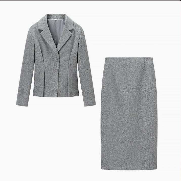 Damen Zweiteiliges Business-Kostüm mit tailliertem Blazer und Bleistiftrock Drune
