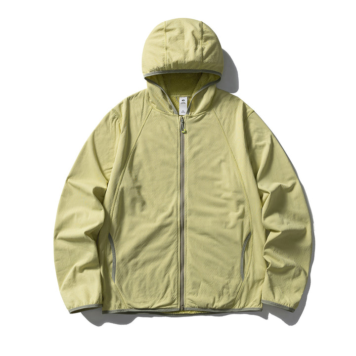 Unisex Leichte Kapuzen‑Fleecejacke mit Raglanärmeln und kontrastierter Kantenverarbeitung Drune