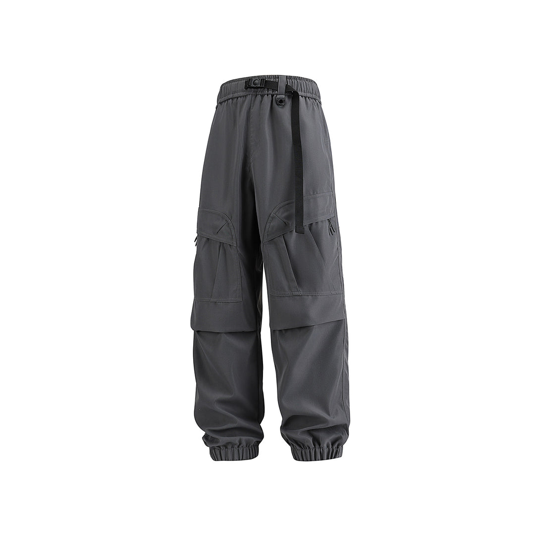 Herren Weite technische Cargo-Joggerhose mit elastischem Tunnelzugbund und Mehrfachtaschen Drune