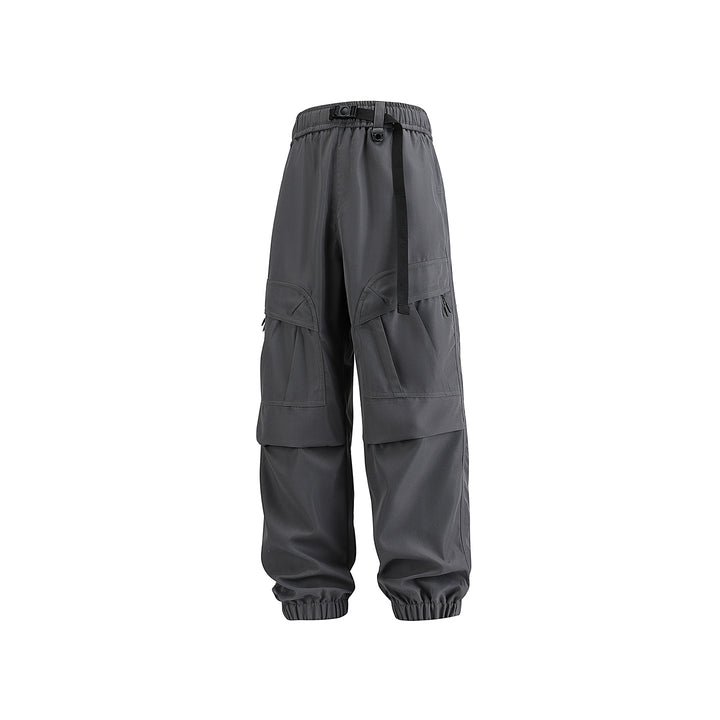 Herren Weite technische Cargo-Joggerhose mit elastischem Tunnelzugbund und Mehrfachtaschen Drune