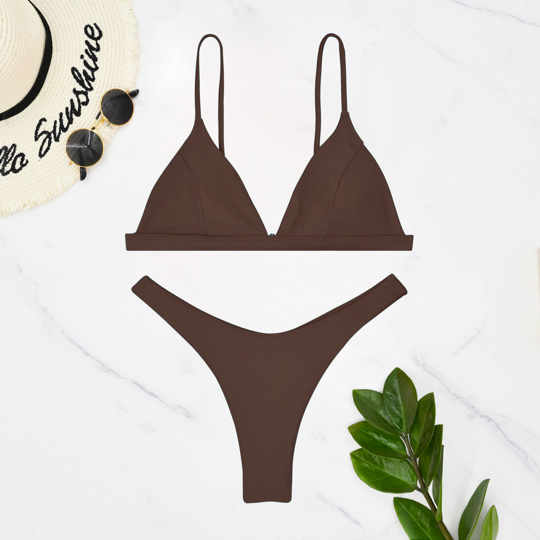 Damen Triangel-Bikini mit verstellbaren Trägern und minimalistischem Design Drune