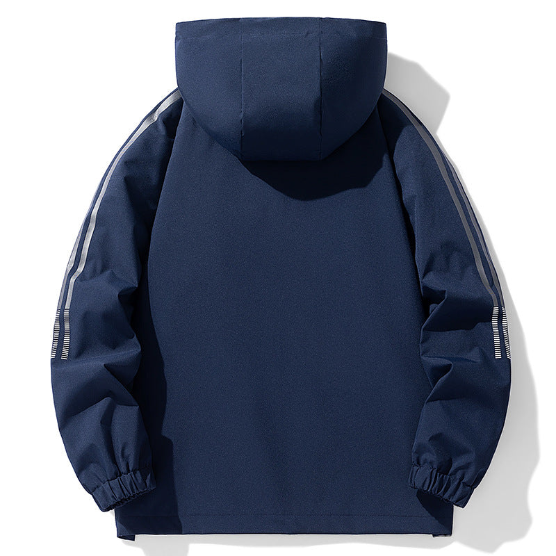 Herren Sportliche Regenjacke mit verstellbarer Kapuze Drune
