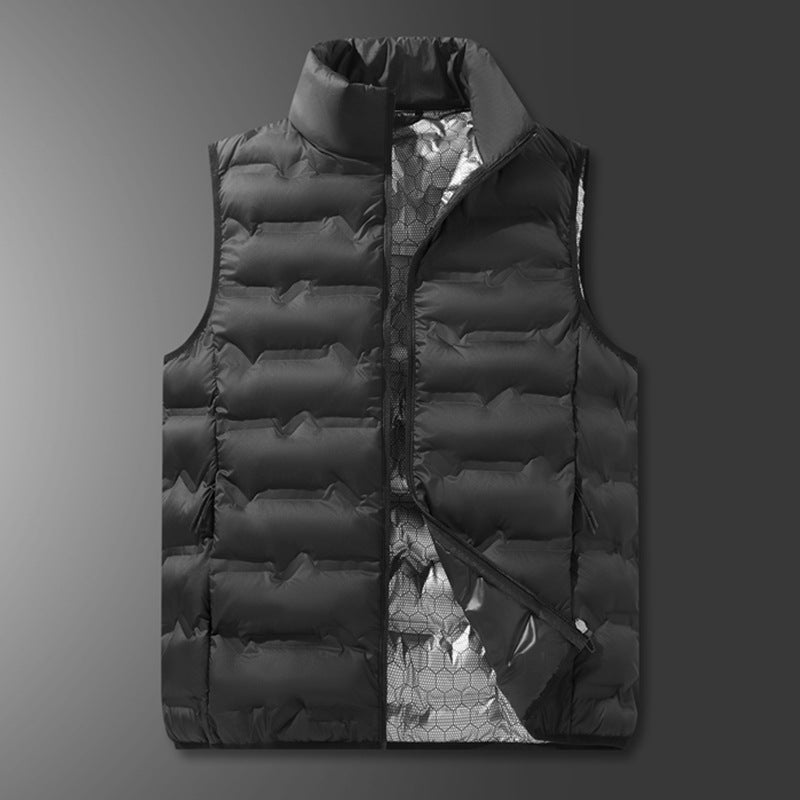 Herren Ultraleichte gesteppte Thermo-Isolationsweste mit Netzinnenfutter und Stehkragen Drune