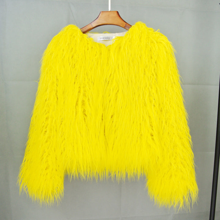 Damen Flauschige Kunstfelljacke mit lockerer Passform und voluminösem Design Drune
