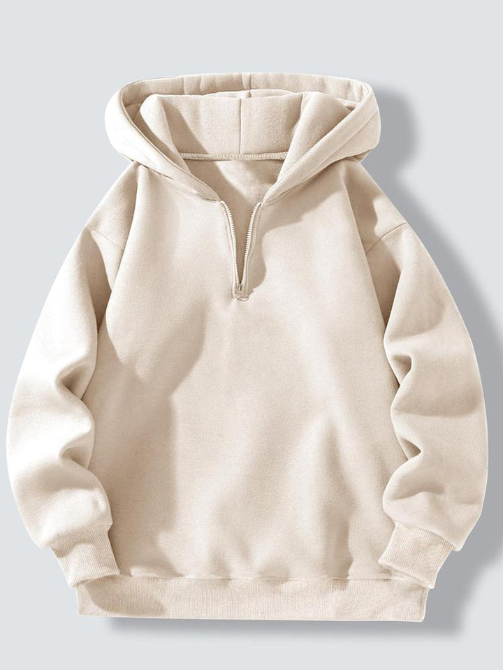 Herren sportlicher Kapuzenpullover mit halbem Reißverschluss Drune