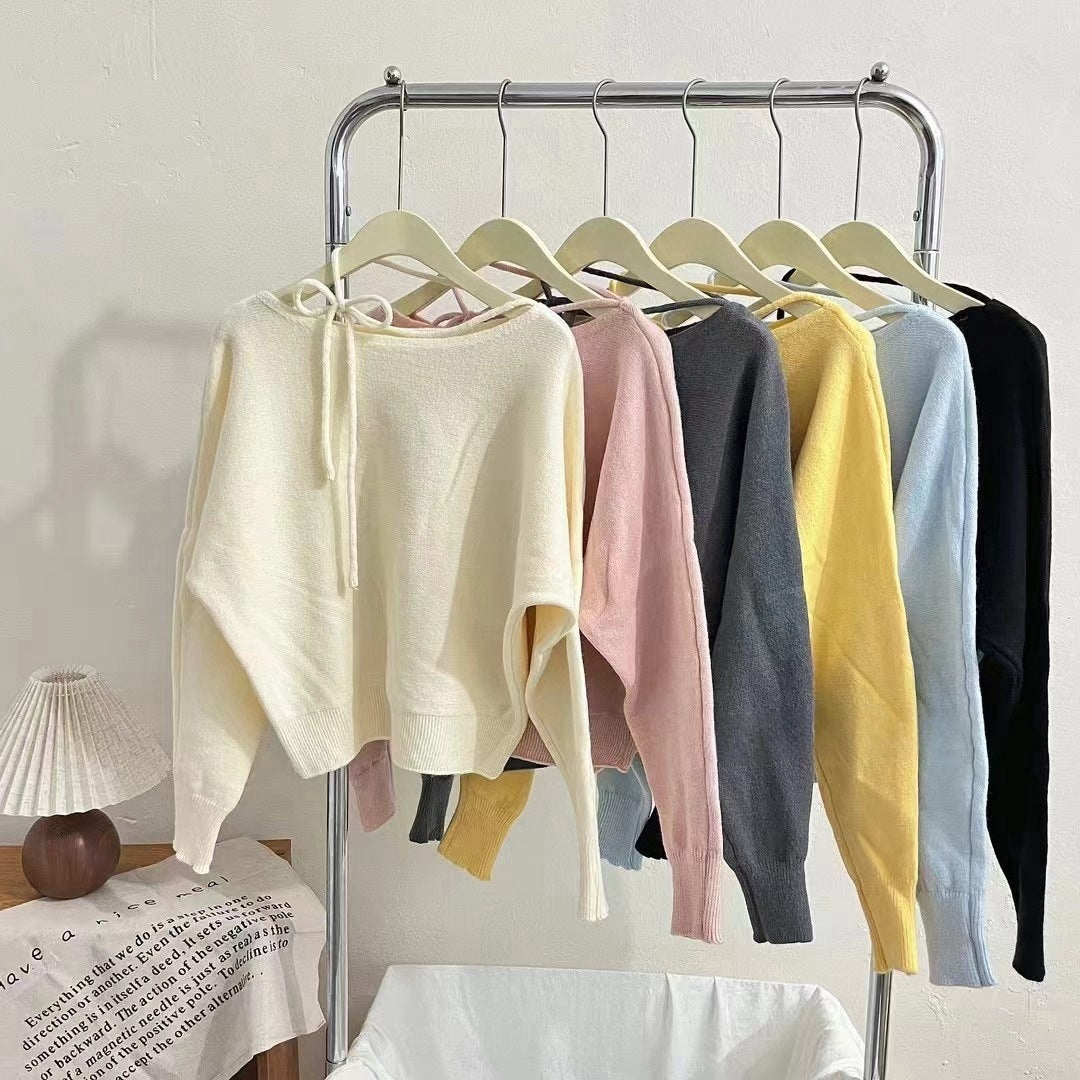 Damen lässiger Pullover mit dekorativem Halsband und weichem Material Drune