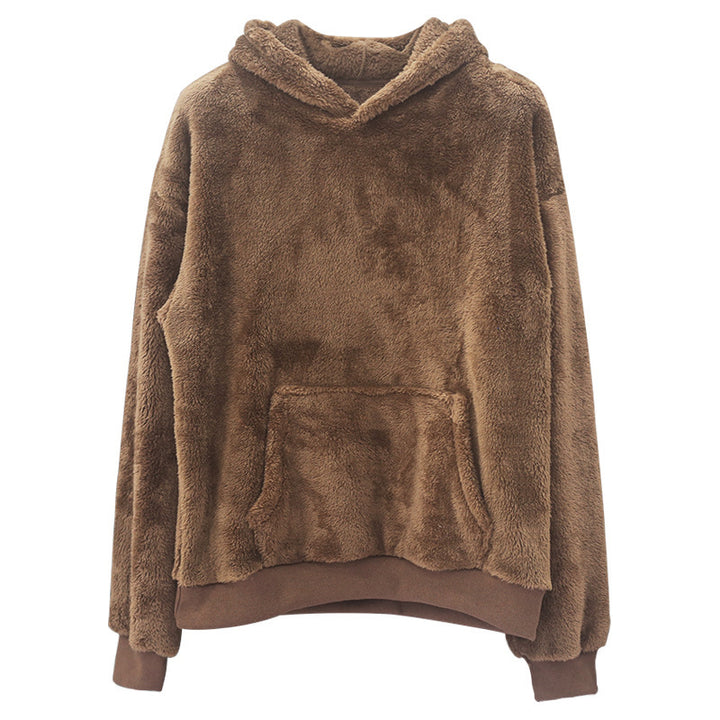 Damen kuscheliger Kapuzenpullover aus Fleece Drune