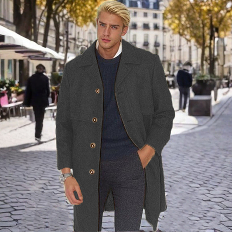 Herren eleganter Wollmantel Drune