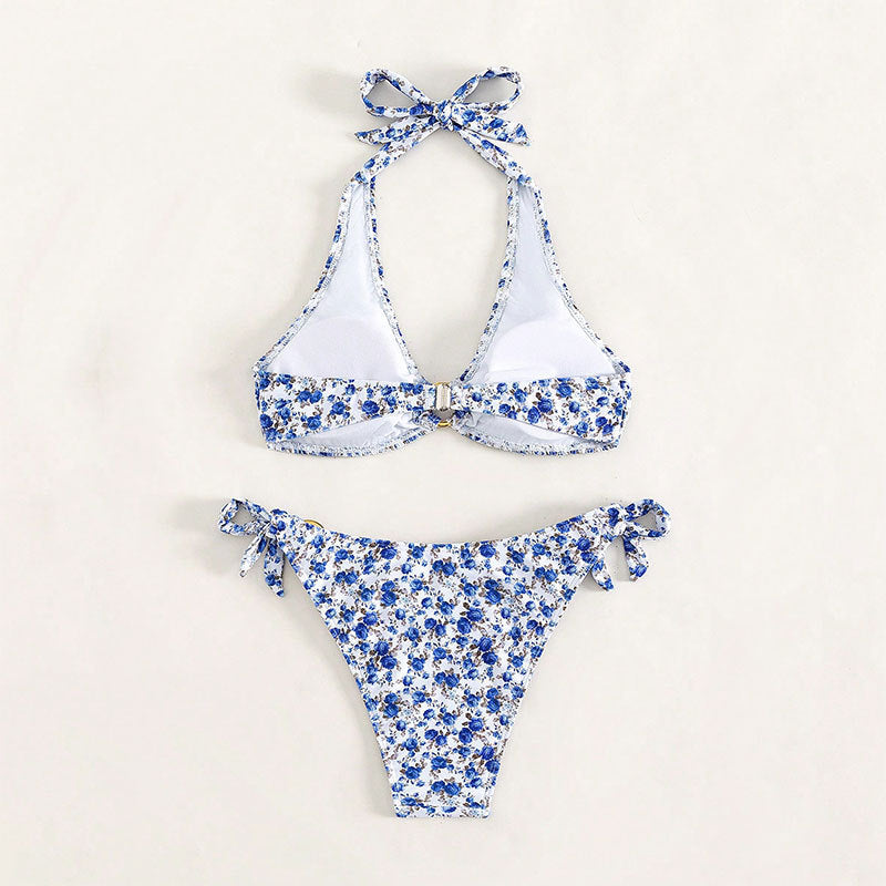 Damen Bikini-Set mit verstellbaren Trägern und floralem Muster Drune