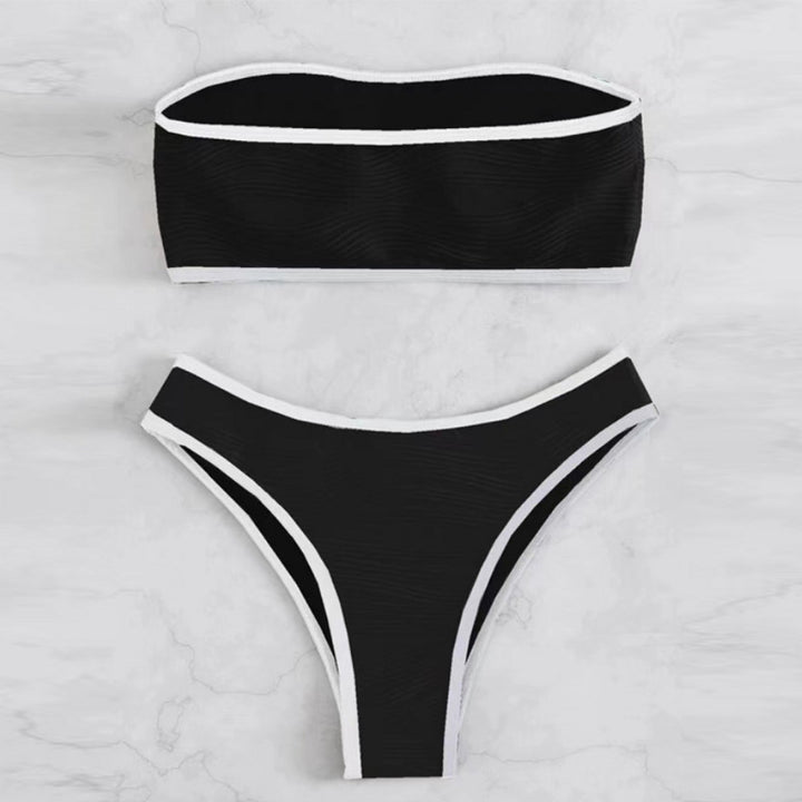 Damen Bandeau-Bikini-Set mit strukturiertem Design Drune