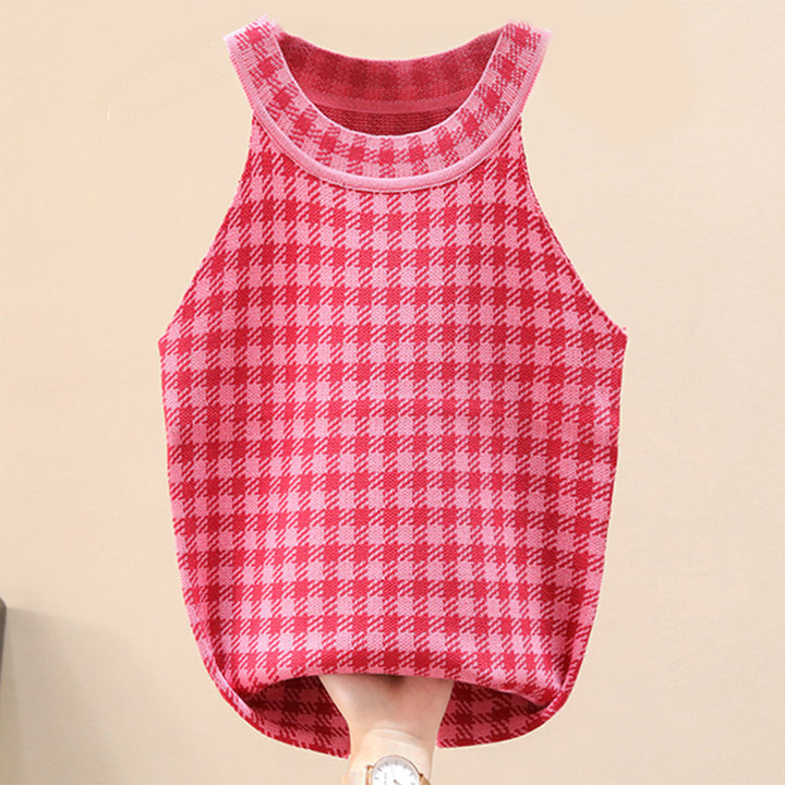 Damen Sportliches Tanktop mit schickem Karomuster Drune