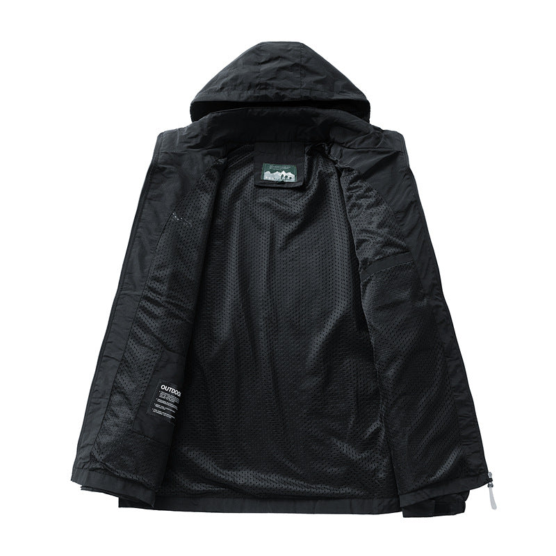 Herren Outdoor-Jacke mit Kapuze und praktischen Taschen Drune