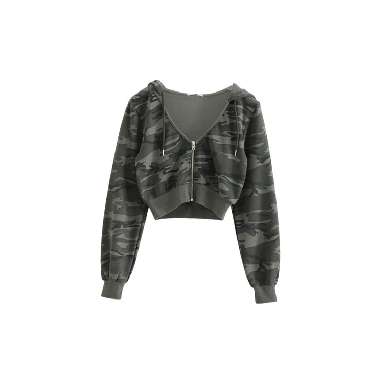 Damen sportlicher cropped Zip-Hoodie Drune