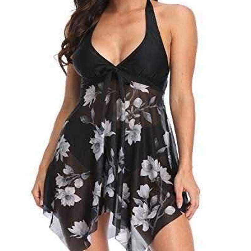 Damen Strandkleid mit floralem Design Drune