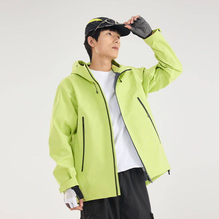 Damen Leichte technische Regenjacke im Oversize-Utility-Schnitt mit verstellbarer Kapuze Drune