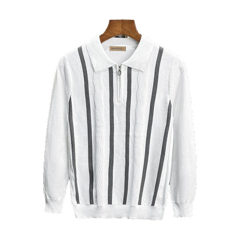 Herren Modisches Kurzarm Strickoberteil mit Reißverschluss Drune 1787964672