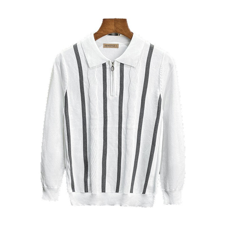 Herren Modisches Kurzarm Strickoberteil mit Reißverschluss Drune 1787964672