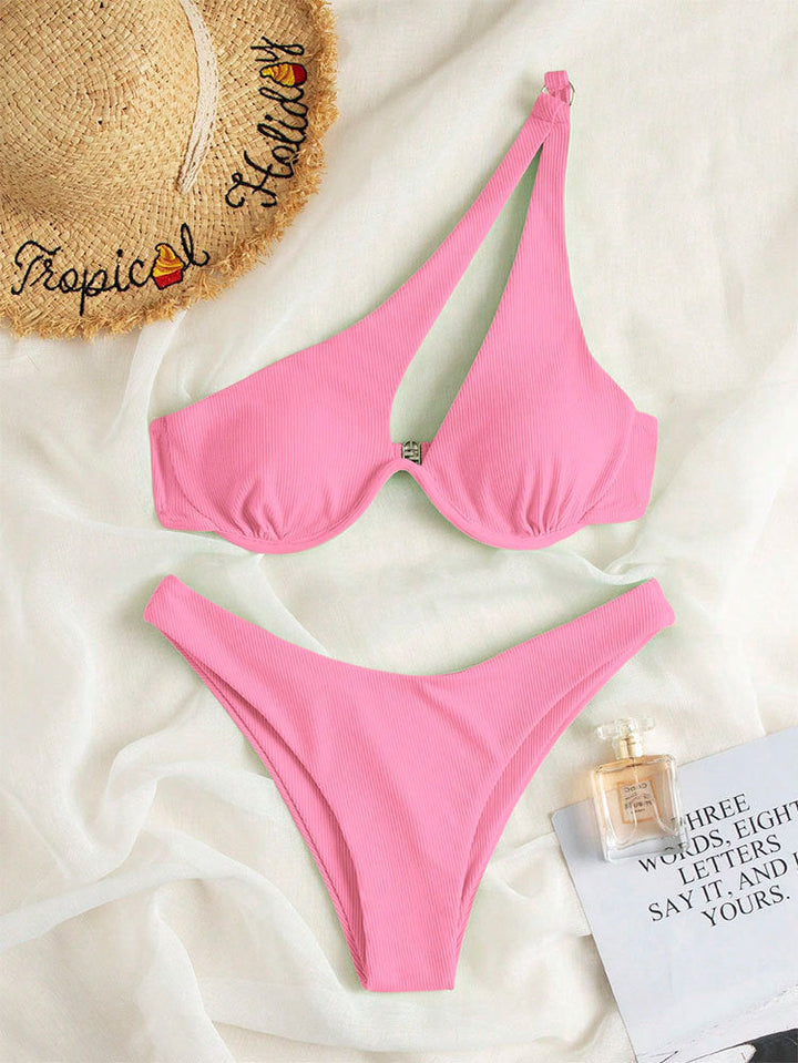 Damen Triangel-Bikini mit asymmetrischem Schnitt und gepolstertem Oberteil Drune