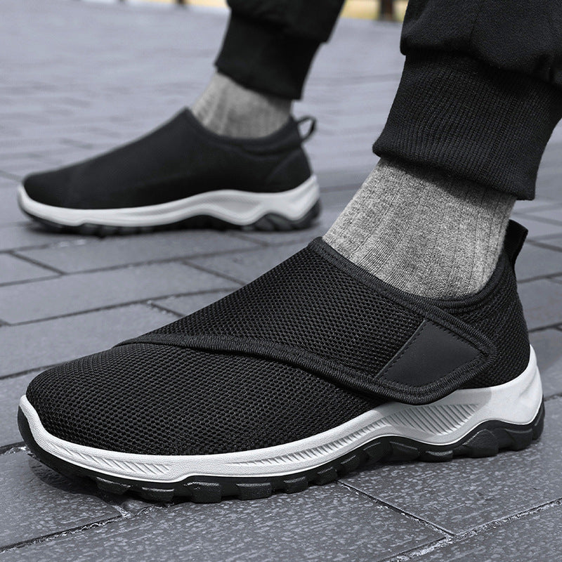 Herren nan atmungsaktiver Slip-On Mesh-Sneaker mit Klettverschluss, gepolsterter Komfortsohle und rutschfester Profilsohle Drune