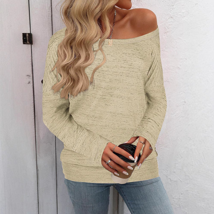 Damen Oversize off-shoulder feinstrick Pullover mit weitem Bootsausschnitt Drune
