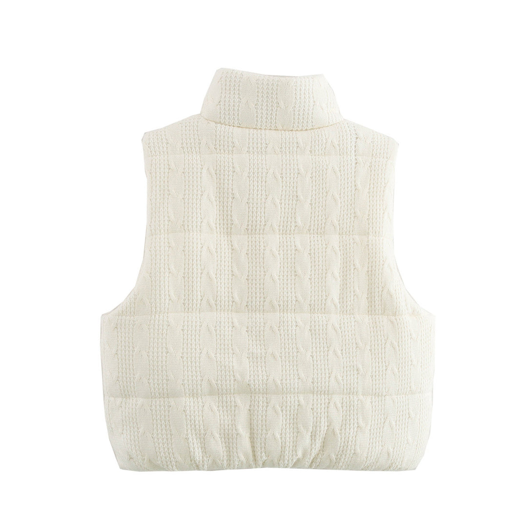 Damen gesteppte Weste mit hochwertigem Strickmuster und praktischen Taschen Drune